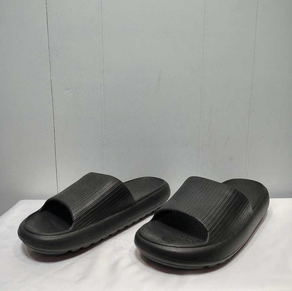 Men’s Black‎ Slide Sandals EVA Foam Comfort Pool Shoes 9.5
